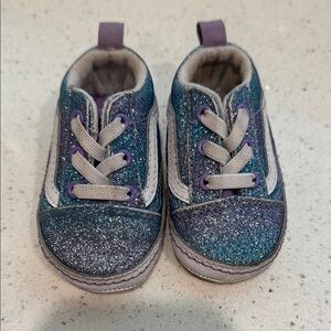 Vans Blue and Purple Glitter Sneakers